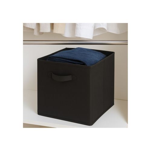 Lot De 12 Paniers Pliables En Tissu Noir Et Jaune 27 X 27 X 27 Cm