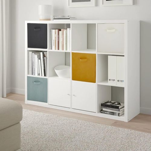 Lot De 12 Paniers Pliables En Tissu Noir Et Jaune 27 X 27 X 27 Cm