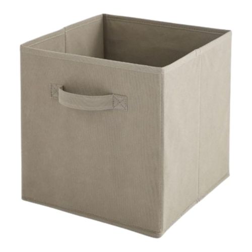 Lot De 12 Paniers Pliables En Tissu Noir Et Taupe 27 X 27 X 27 Cm