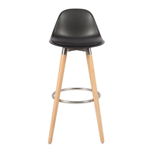 Lot De 4 Tabourets De Bar Noir Pieds Bois De Hêtre 39,5 X 44 X 91 Cm