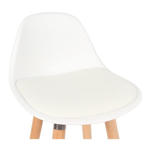 Lot 4 Tabourets De Bar Blanc Pieds Bois De Hêtre 39,5 X 44 X 91 Cm