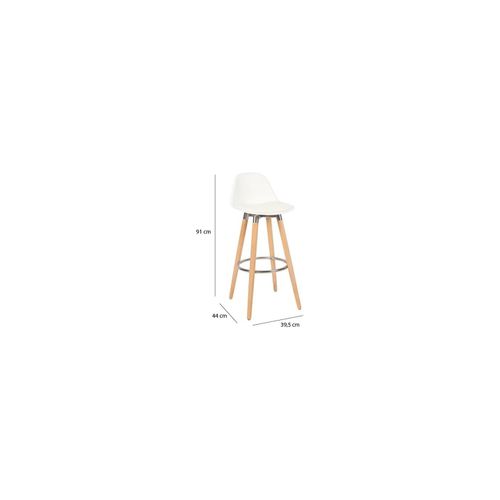 Lot 8 Tabourets De Bar Blanc Pieds Bois De Hêtre 39,5 X 44 X 91 Cm