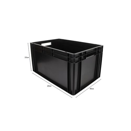 Bac Gerbable En Plastique Noir 60 X 40 X 32 Cm 60l