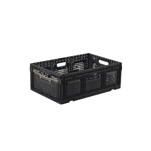 Bac De Rangement Pliable En Plastique Noir 40 X 60 X 22 Cm