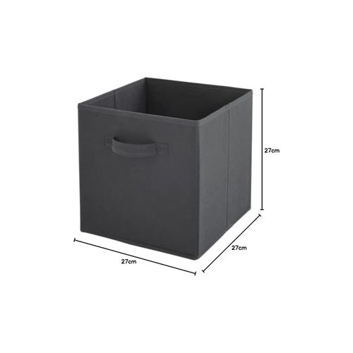 Lot De 6 Paniers Pliables En Tissu Gris 27 X 27 X 27 Cm