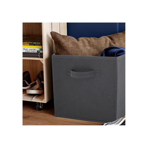 Lot De 6 Paniers Pliables En Tissu Gris 27 X 27 X 27 Cm