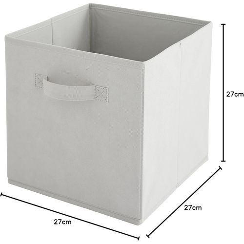 Lot De 6 Paniers Pliables En Tissu Gris Clair 27 X 27 X 27 Cm
