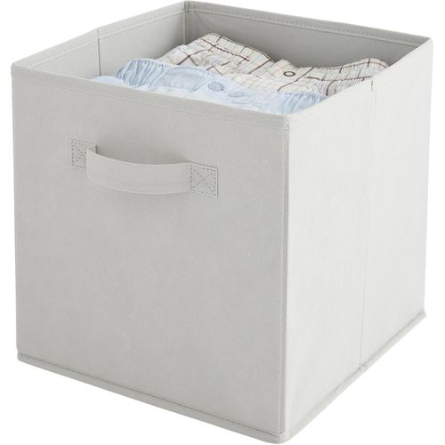 Lot De 6 Paniers Pliables En Tissu Gris Clair 27 X 27 X 27 Cm