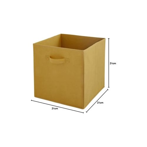 Lot De 6 Paniers Pliables En Tissu Jaune 31 X 31 X 31 Cm