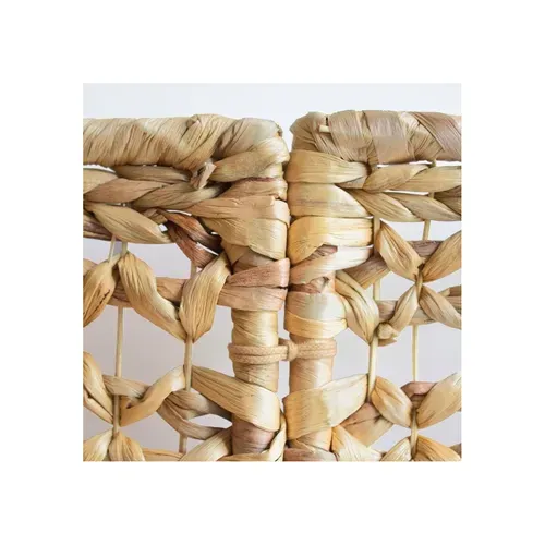 Paravent D'intérieur 3 Panneaux Jonc Mer Motif Fleur 117 X 160 Cm