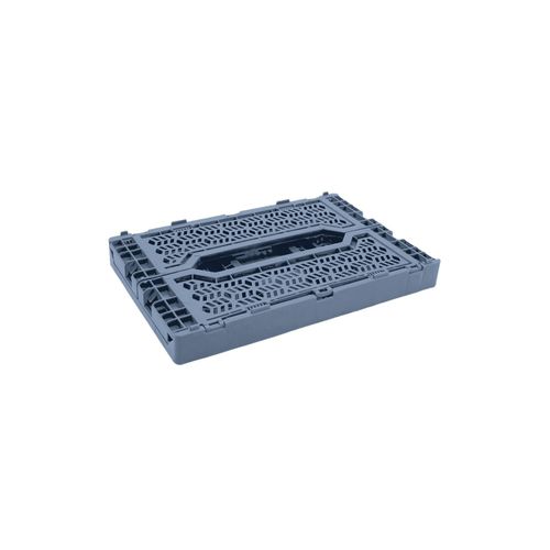 Lot 4 Caisses De Rangement Pliables Plastique Bleu 27 X 17 X 10,5 Cm