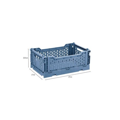 Lot 4 Caisses De Rangement Pliables Plastique Bleu 27 X 17 X 10,5 Cm