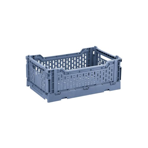 Lot 4 Caisses De Rangement Pliables Plastique Bleu 27 X 17 X 10,5 Cm