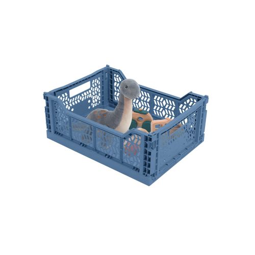 Lot 4 Caisses De Rangement Pliables Plastique Bleu 27 X 17 X 10,5 Cm