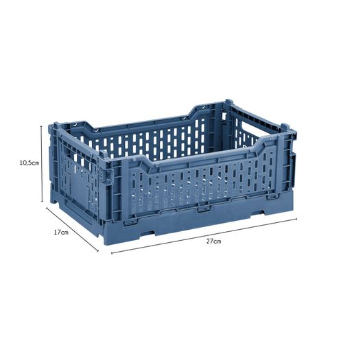 Lot 4 Caisses De Rangement Pliables Bleu, Terracotta 27 X 17 X 10,5 Cm