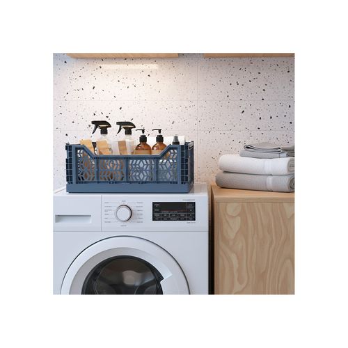 Lot 4 Caisses De Rangement Pliables Bleu, Terracotta 27 X 17 X 10,5 Cm