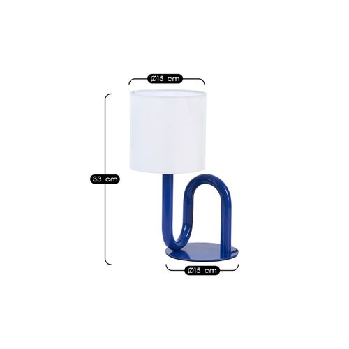 Lampe De Table Wama En Métal Bleu