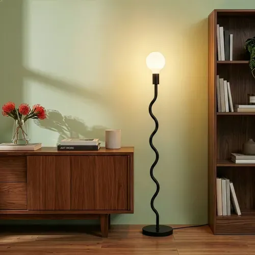 Lampe Sur Pied Wama En Métal Noir