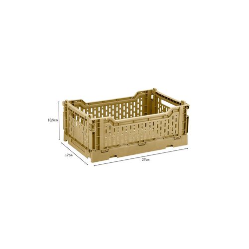 Lot 4 Caisses De Rangement Pliables Plastique Jaune 27 X 17 X 10,5 Cm