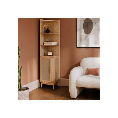 Meuble D'angle Bois Cannage 40 X 40 X 172 Cm