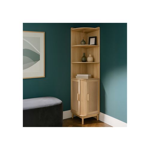 Meuble D'angle Bois Cannage 40 X 40 X 172 Cm