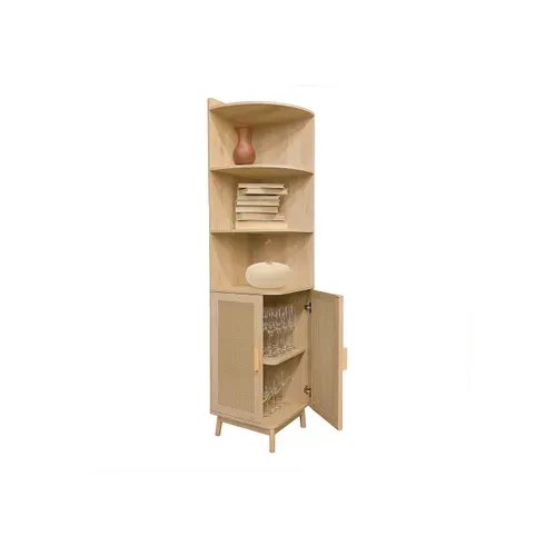 Meuble D'angle Bois Cannage 40 X 40 X 172 Cm