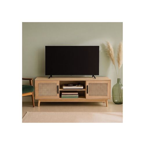 Meuble Télé En Bois Cannage 120 X 40 X 45 Cm