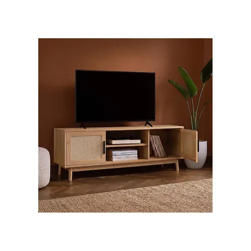 Meuble Télé En Bois Cannage 120 X 40 X 45 Cm