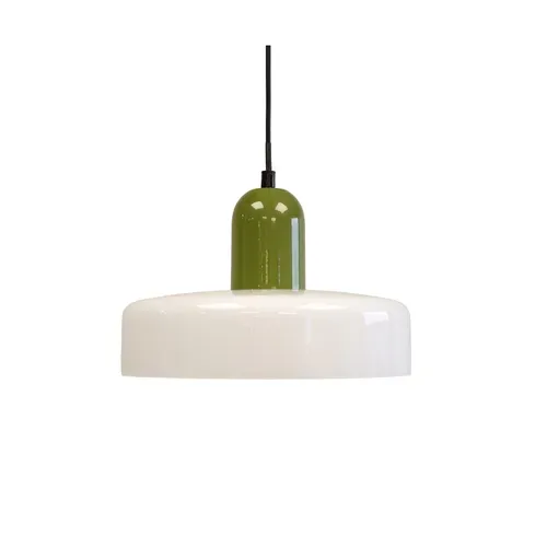 Suspension Yori En Verre Et Métal Vert Et Blanc D.25 Cm