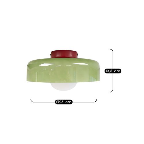Applique Murale Yori En Métal Et Verre Rouge Et Vert D.25 Cm