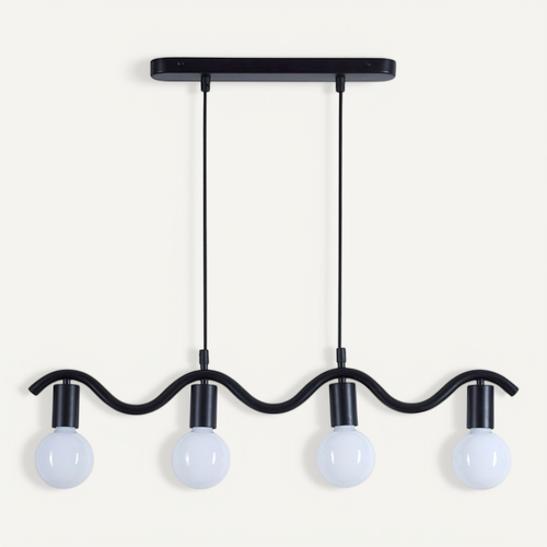 Suspension Wama 4 Lampes En Métal Noir