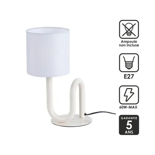 Lampe De Table Wama En Métal Blanc