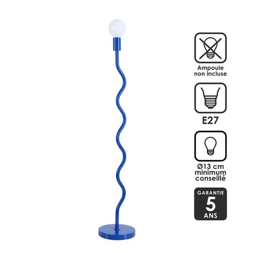 Lampe Sur Pied Wama En Métal Bleu