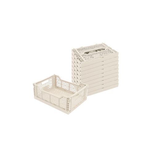 Lot 10 Caisses De Rangement Pliablesblanc 40 X 30 X 15 Cm
