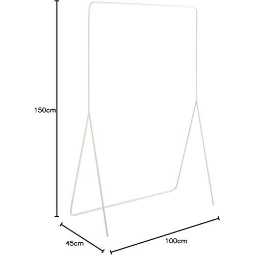 Portant à Vêtements Minimaliste En Métal Blanc 100 X 45 X 150 Cm