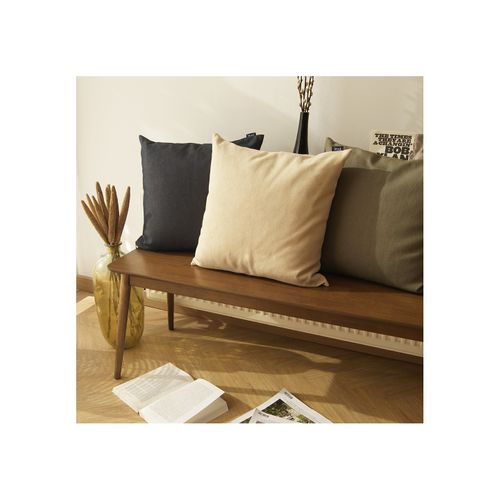Coussin En Coton Recyclé Kaki 50 X 50 Cm