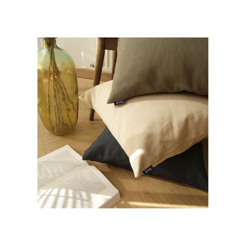 Coussin En Coton Recyclé Kaki 50 X 50 Cm