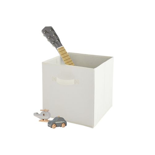 Lot De 6 Paniers Pliables En Tissu Blanc 27 X 27 X 27 Cm