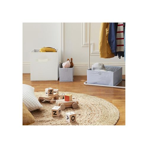 Lot De 6 Paniers Pliables En Tissu Blanc 27 X 27 X 27 Cm