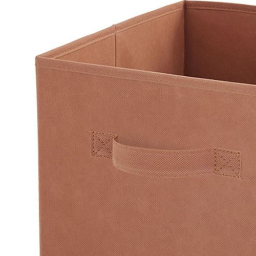 Lot De 6 Paniers Pliables En Tissu Terracotta 27 X 27 X 27 Cm