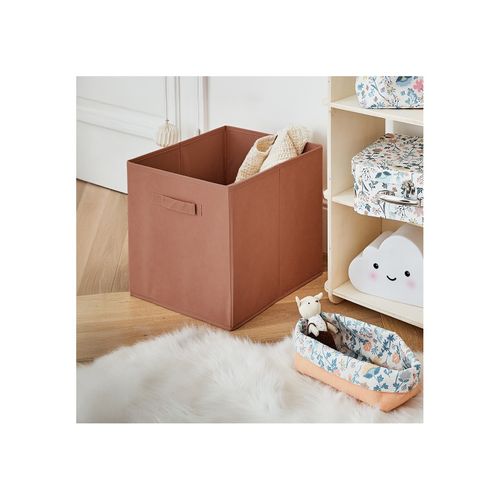 Lot De 6 Paniers Pliables En Tissu Terracotta 27 X 27 X 27 Cm