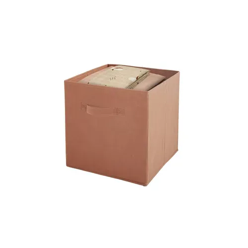 Lot De 6 Paniers Pliables En Tissu Terracotta 27 X 27 X 27 Cm