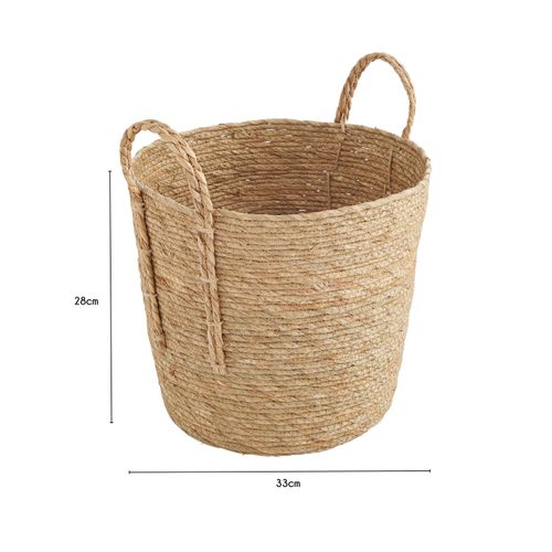 Panier De Rangement Poignées En Jonc De Mer Naturel 33 X 33 X 28 Cm