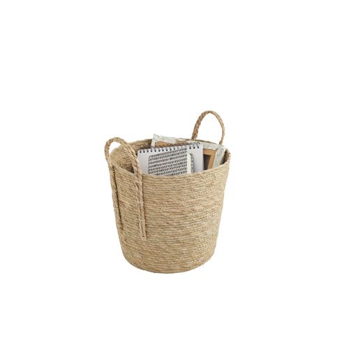 Panier De Rangement Poignées En Jonc De Mer Naturel 33 X 33 X 28 Cm