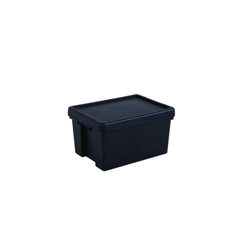 Boîte Stockage En Plastique Noir 29 X 38,5 X 21,5 Cm 16l