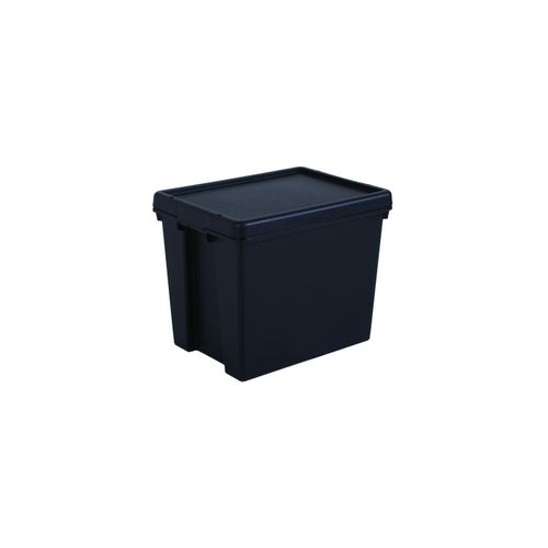 Boîte Stockage En Plastique Noir 29 X 38,5 X 31,5 Cm 24l