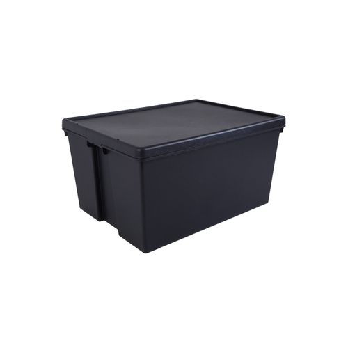 Boîte Stockage En Plastique Noir 59,5 X 80 X 42 Cm 150l