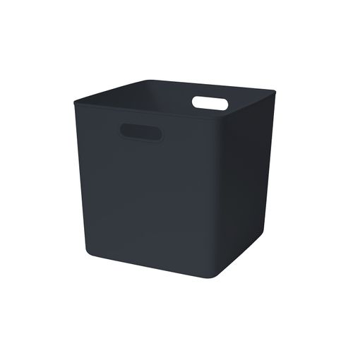 Lot 4 Bacs De Rangement En Plastique Noir 31 X 31 X 31 Cm