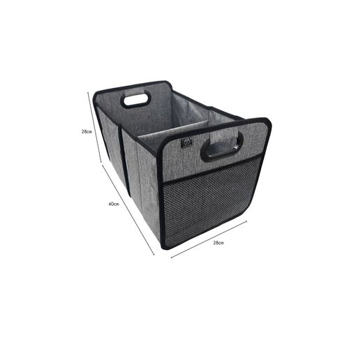 Lot 2 Paniers De Rangement En Tissu Gris 40 X 27,5 X 28 Cm