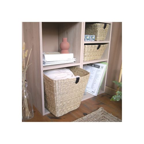 Lot De 3 Paniers De Rangement En Jonc De Mer Naturel 31 X 31 X 31 Cm